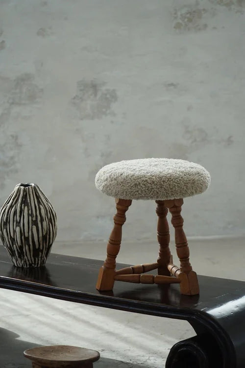 Set_of_2_Danish_Oak_Tripod_Stools_with_Shearling_Seats,_1950s