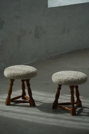 Set_of_2_Danish_Oak_Tripod_Stools_with_Shearling_Seats,_1950s
