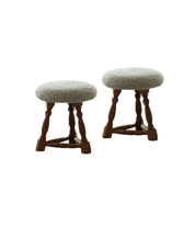 Set_of_2_Danish_Oak_Tripod_Stools_with_Shearling_Seats,_1950s