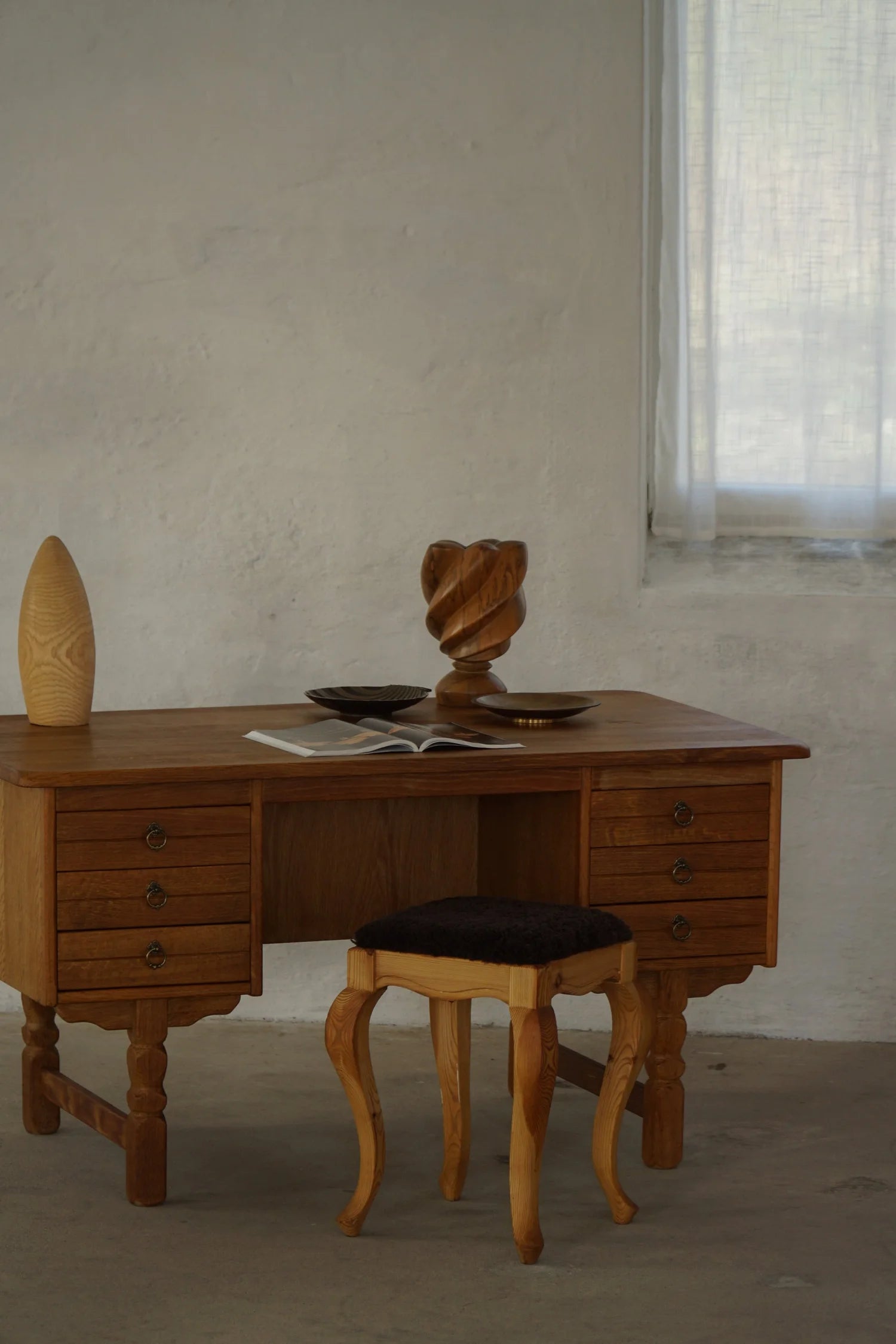 Set_of_2_Danish_Pine_Stools_with_Lambswool_Seats