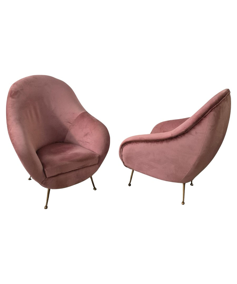 Set_of_2_Italian_Mid_Century_Modern_Easy_Chairs_with_Brass_Legs,_Lounge_Chairs,_1950s