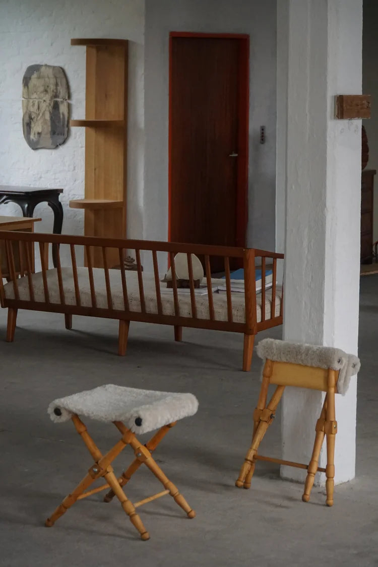 Set_of_2_Folding_Stools_with_Sheepskin_Upholstery,_Scandinavian_Rustic_Design