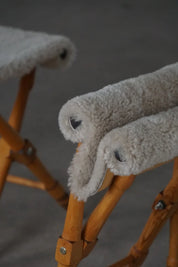Set_of_2_Folding_Stools_with_Sheepskin_Upholstery,_Scandinavian_Rustic_Design