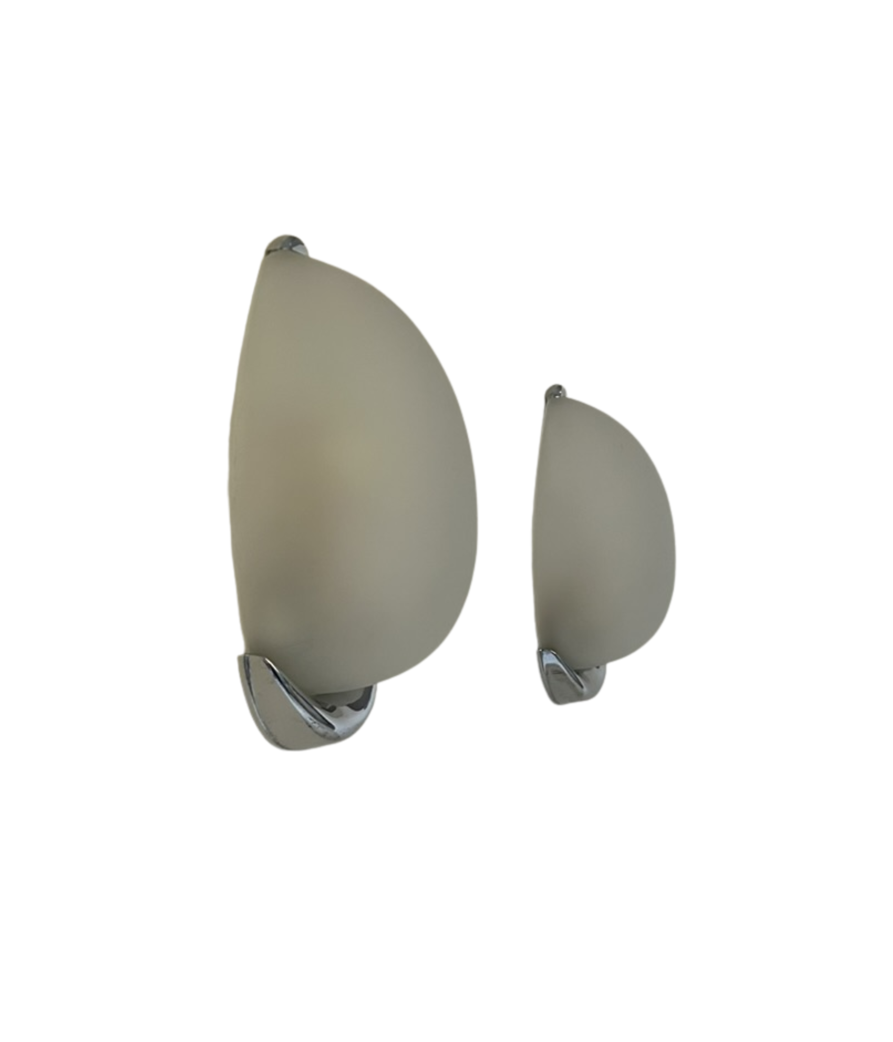 Set_of_2_French_Chrome_and_Sandblasted_Glass_Water_Drop_Wall_Sconces,_1980s
