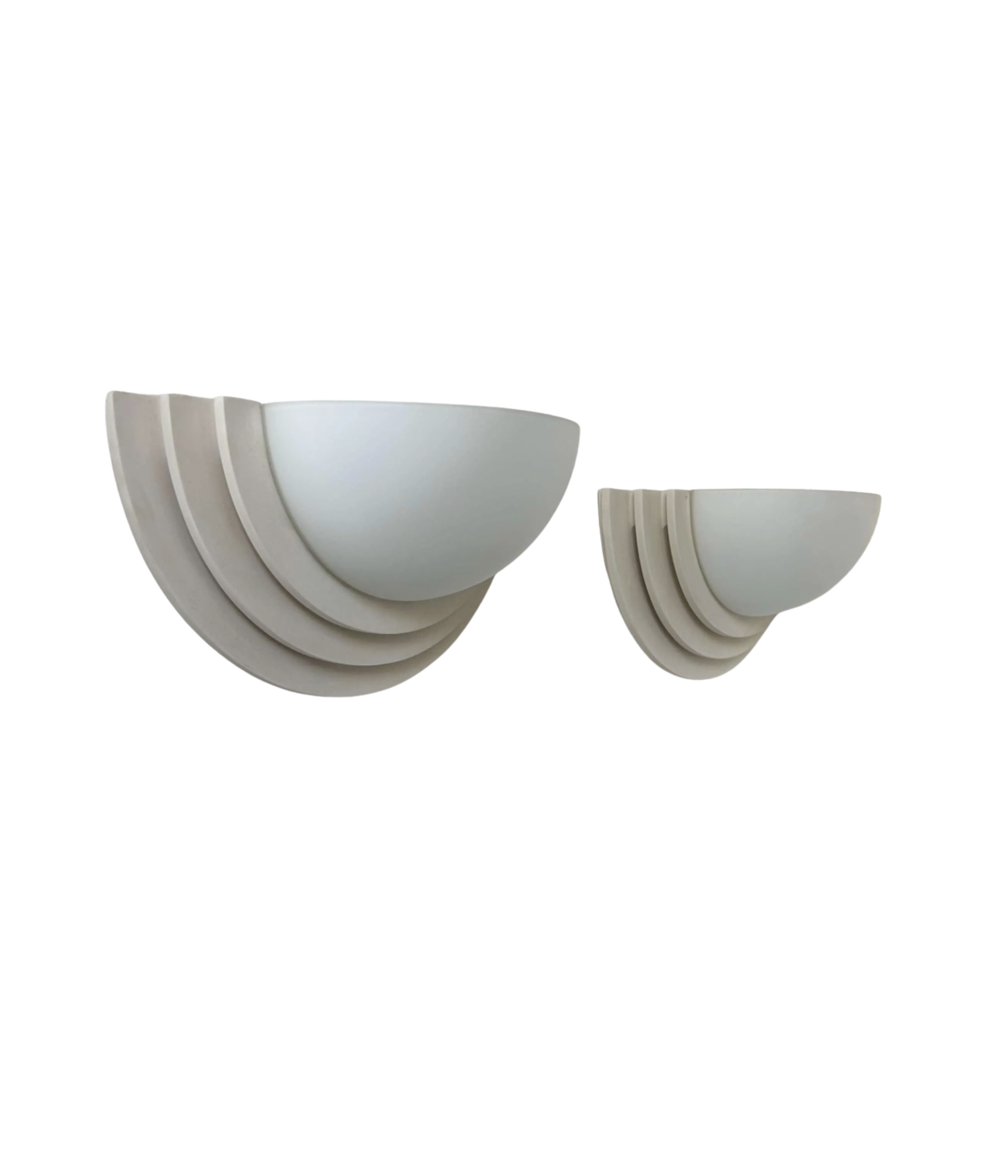 Set_of_2_French_Plaster_and_Sandblasted_Glass_Wall_Sconces,_Soft_Diffused_Wall_Lights,_1970s