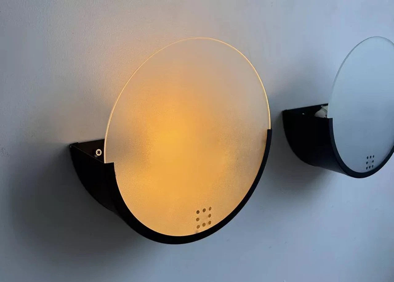 Set_of_2_Geometric_Black_Metal_and_Frosted_Glass_Wall_Sconces_by_Delmas