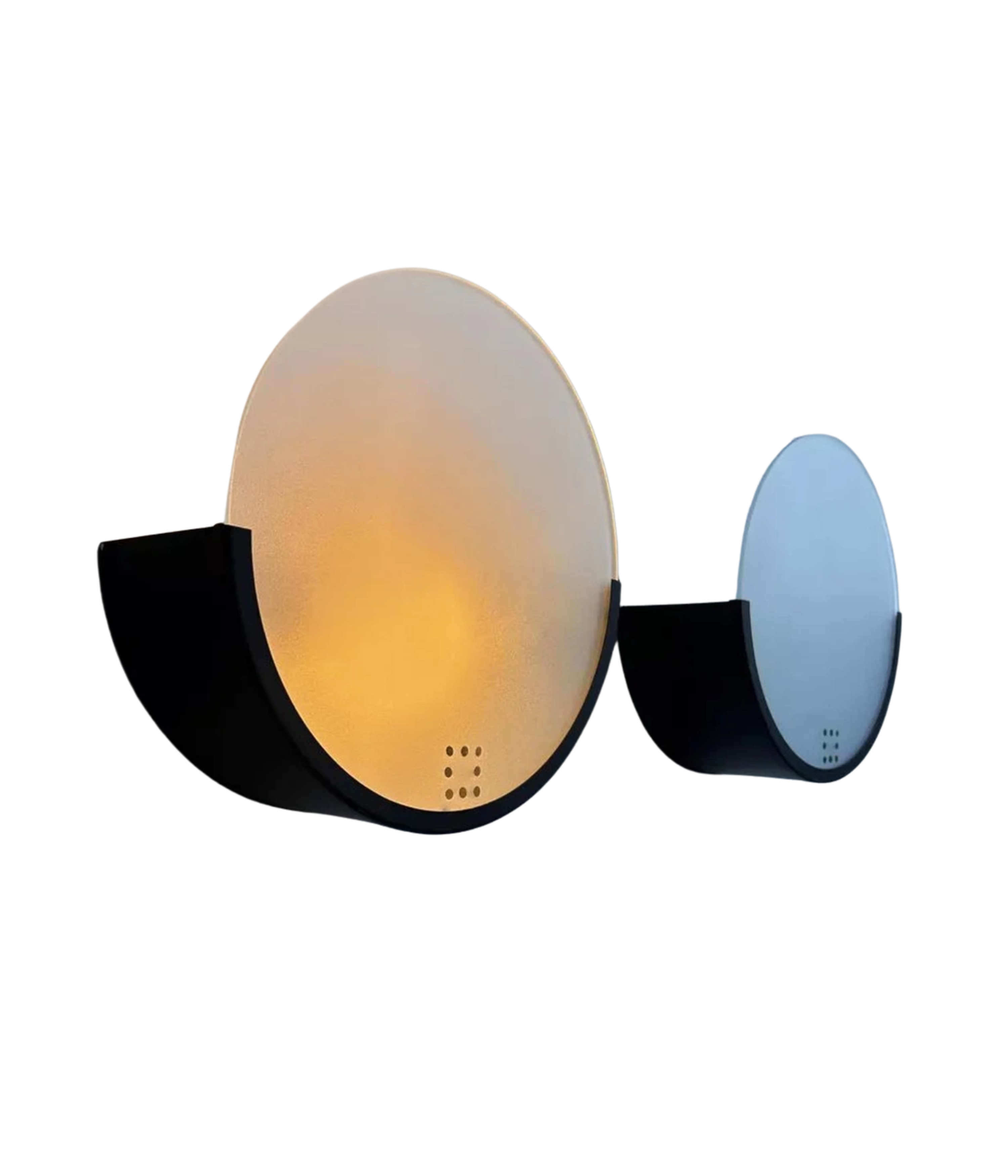 Set_of_2_Geometric_Black_Metal_and_Frosted_Glass_Wall_Sconces_by_Delmas