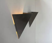 Set_of_2_Geometric_Folded_Steel_Wall_Sconces_in_Matte_Finish,_France_1980s