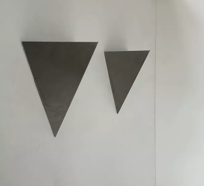 Set_of_2_Geometric_Folded_Steel_Wall_Sconces_in_Matte_Finish,_France_1980s