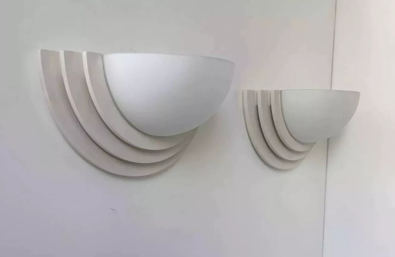 Set_of_2_Geometric_Plaster_and_Frosted_Glass_Wall_Sconces,_Mid_Century_Modern,_France_1970s