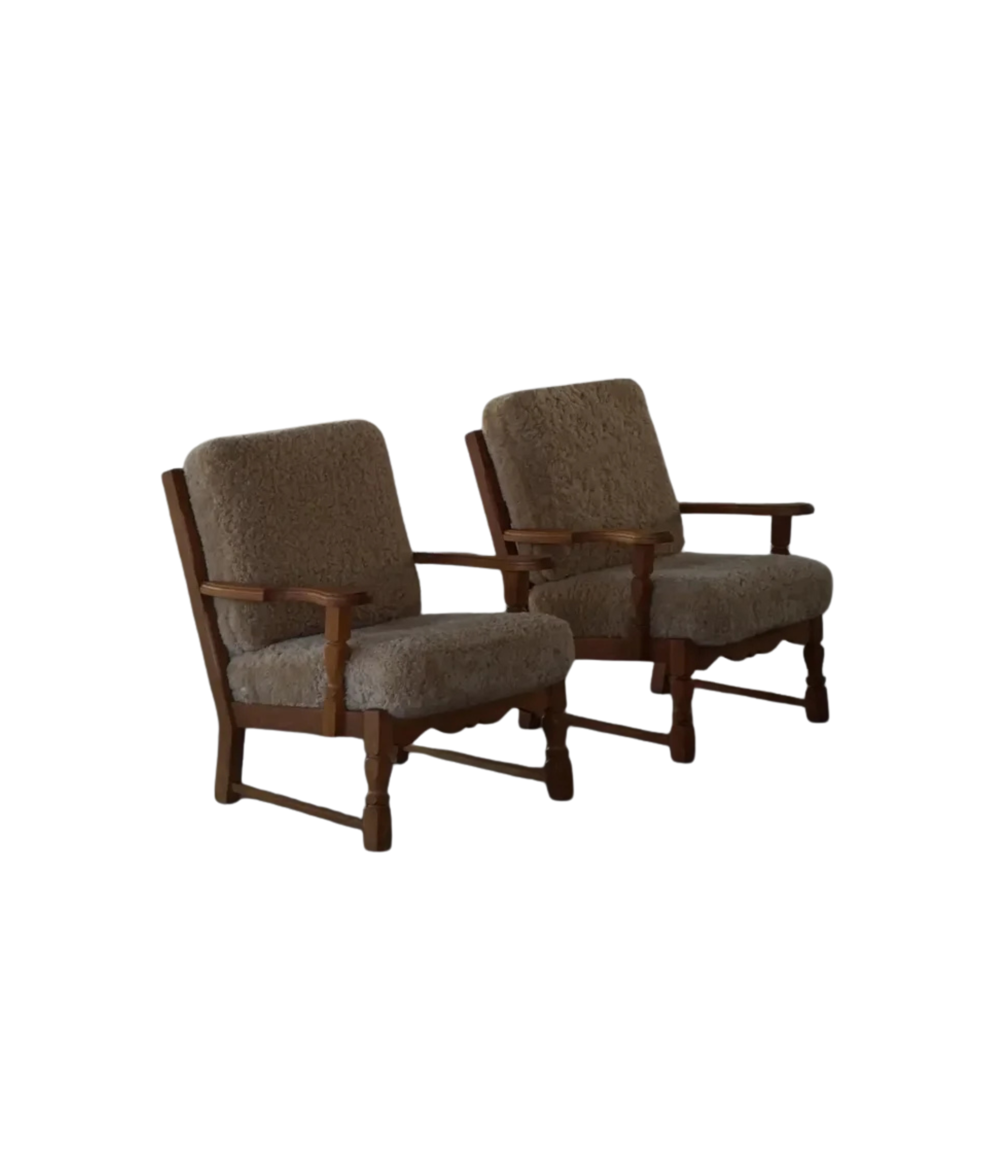 Set_of_2_Henning_Kjærnulf_Danish_Modern_Lounge_Chairs_in_Oak_and_Lambswool,_1960s