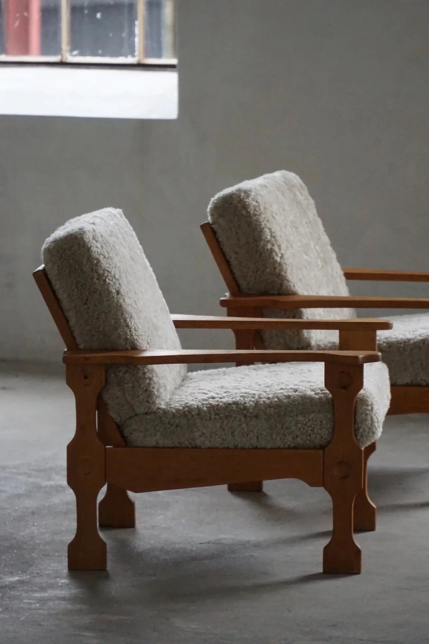 Set_of_2_Henning_Kjærnulf_Lounge_Chairs_in_Lambswool,_Danish_Modern_Design