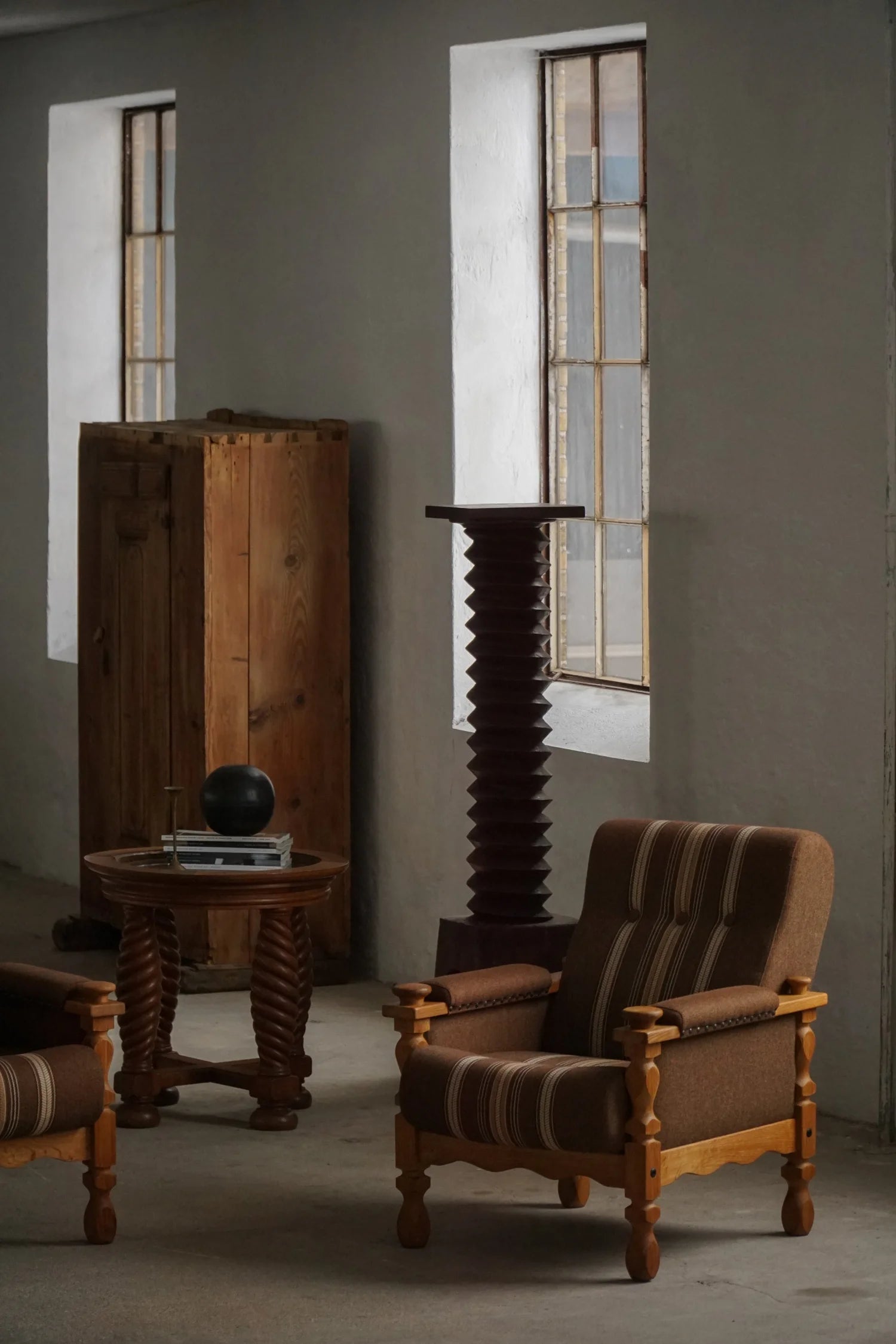 Set_of_2_Henning_Kjærnulf_Lounge_Chairs_in_Oak_and_Wool,_Danish_Modern_Design