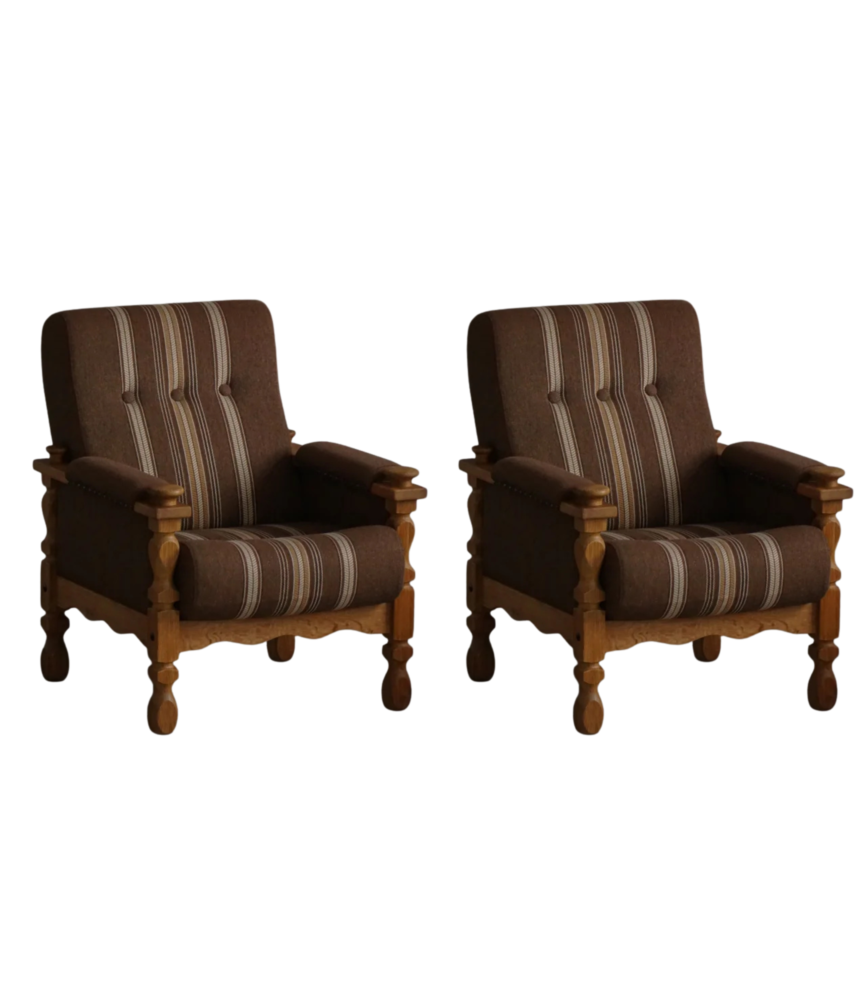 Set_of_2_Henning_Kjærnulf_Lounge_Chairs_in_Oak_and_Wool,_Danish_Modern_Design