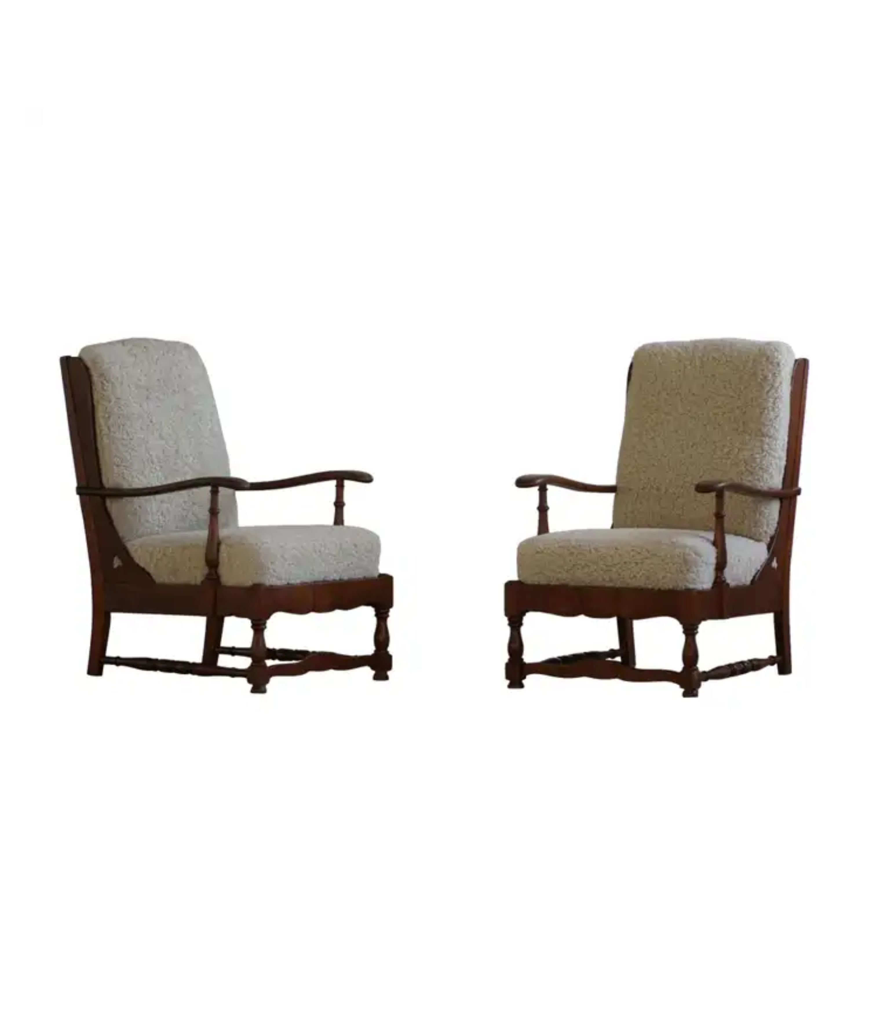 Set_of_2_Highback_Lounge_Chairs_in_Oak_&_Lambswool_in_Danish_Modern,_1950s