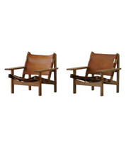 Set_of_2_Hunting_Chairs_in_Oak_&_Leather_by_Kurt_Østervig_in_Danish_Modern,_1960s