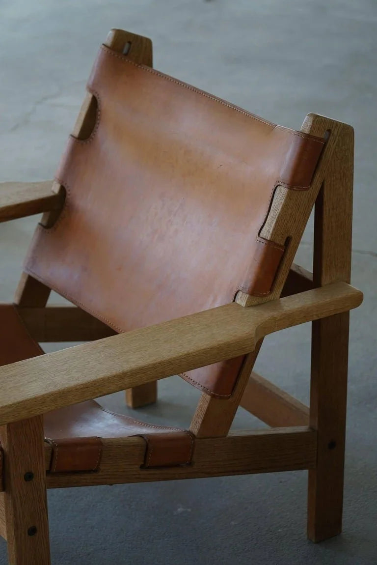 Set_of_2_Hunting_Chairs_in_Oak_&_Leather_by_Kurt_Østervig_in_Danish_Modern,_1960s