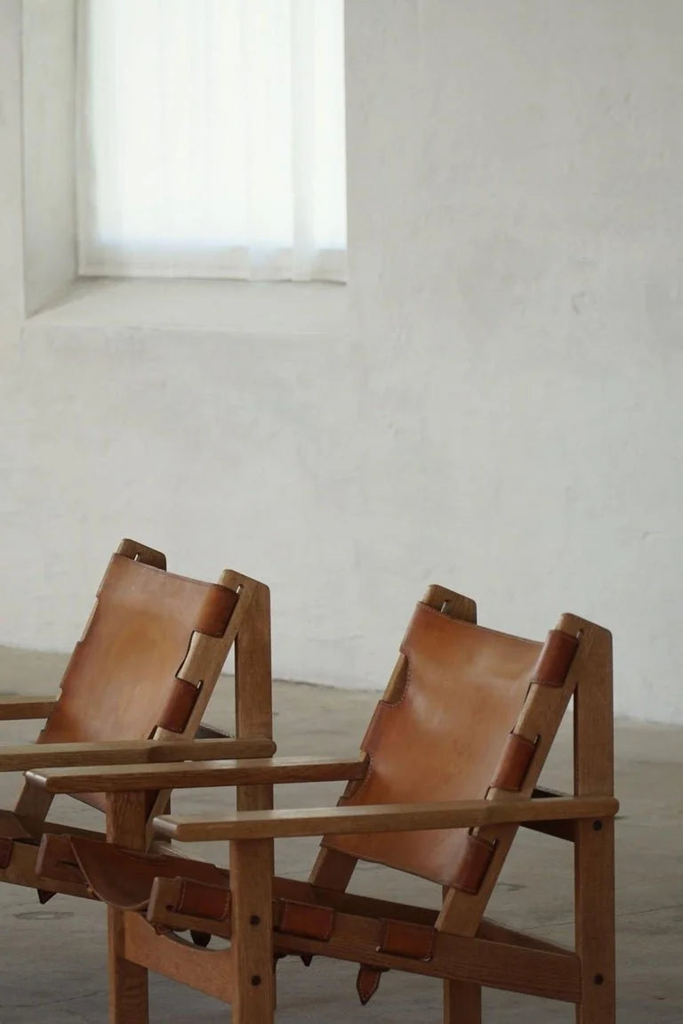 Set_of_2_Hunting_Chairs_in_Oak_&_Leather_by_Kurt_Østervig_in_Danish_Modern,_1960s
