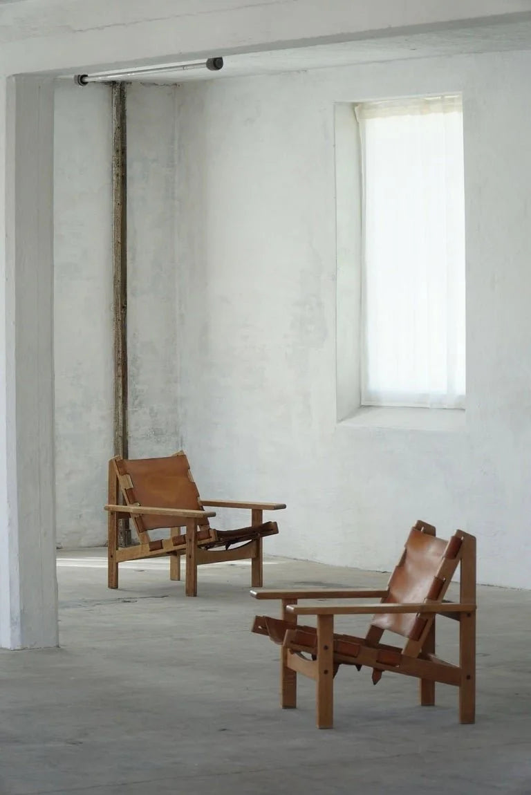 Set_of_2_Hunting_Chairs_in_Oak_&_Leather_by_Kurt_Østervig_in_Danish_Modern,_1960s