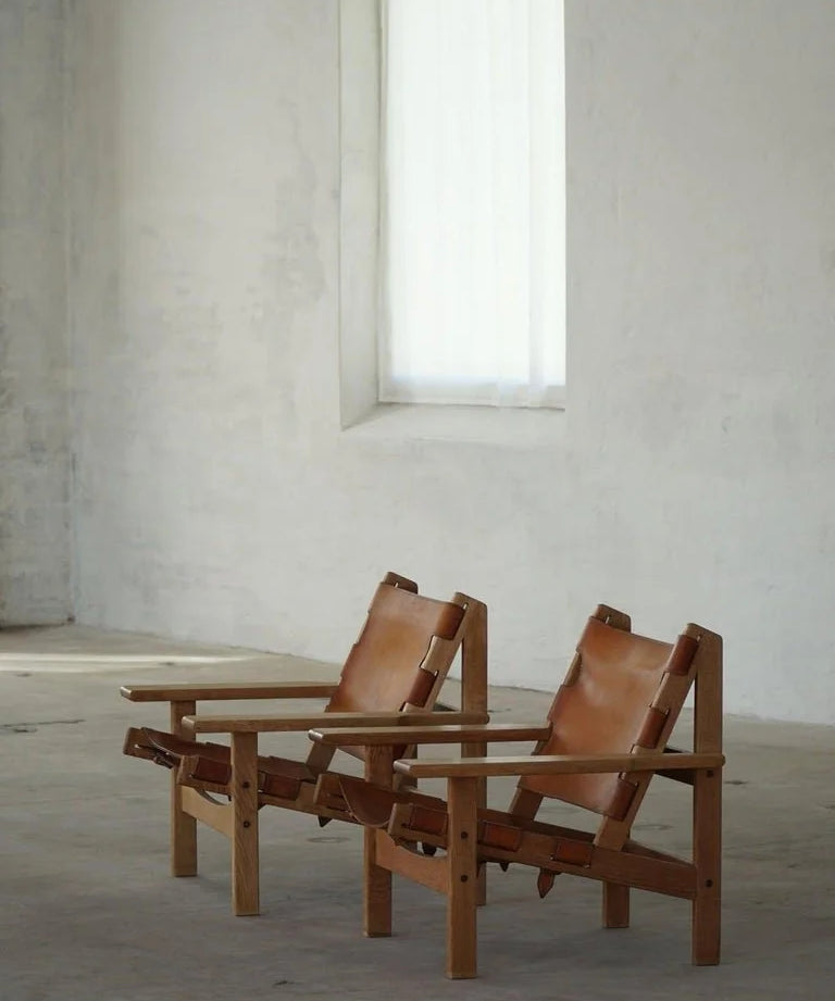 Set_of_2_Hunting_Chairs_in_Oak_&_Leather_by_Kurt_Østervig_in_Danish_Modern,_1960s