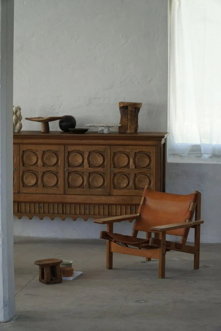 Set_of_2_Hunting_Chairs_in_Oak_&_Leather_by_Kurt_Østervig_in_Danish_Modern,_1960s
