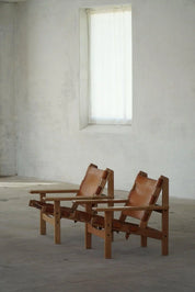 Set_of_2_Hunting_Chairs_in_Oak_&_Leather_by_Kurt_Østervig_in_Danish_Modern,_1960s
