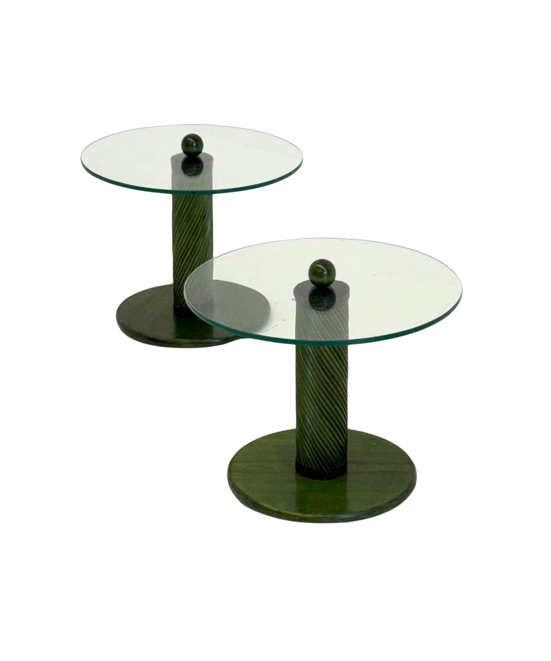 Set_of_2_Italian_green_side_tables_with_bamboo_base_and_glass_top