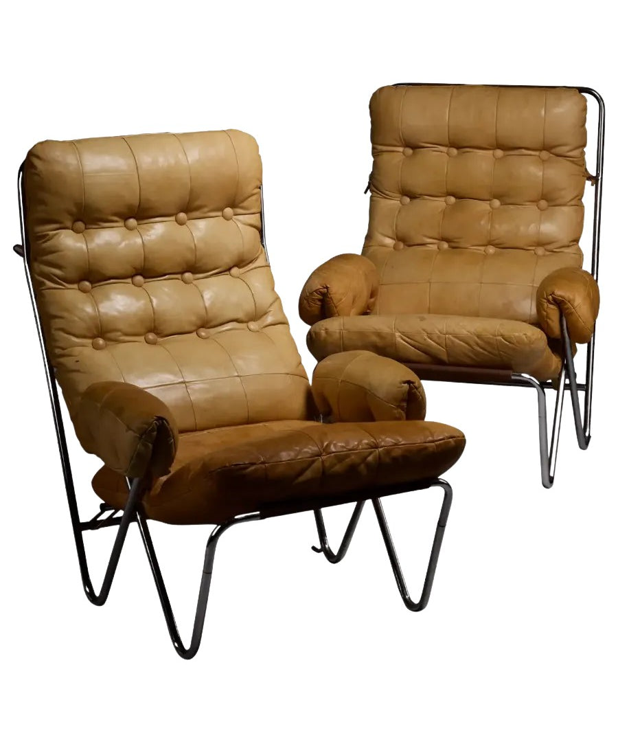 Set_of_2_Leather_Lounge_Chairs_Tubular_Frame_from_1960s_Norway