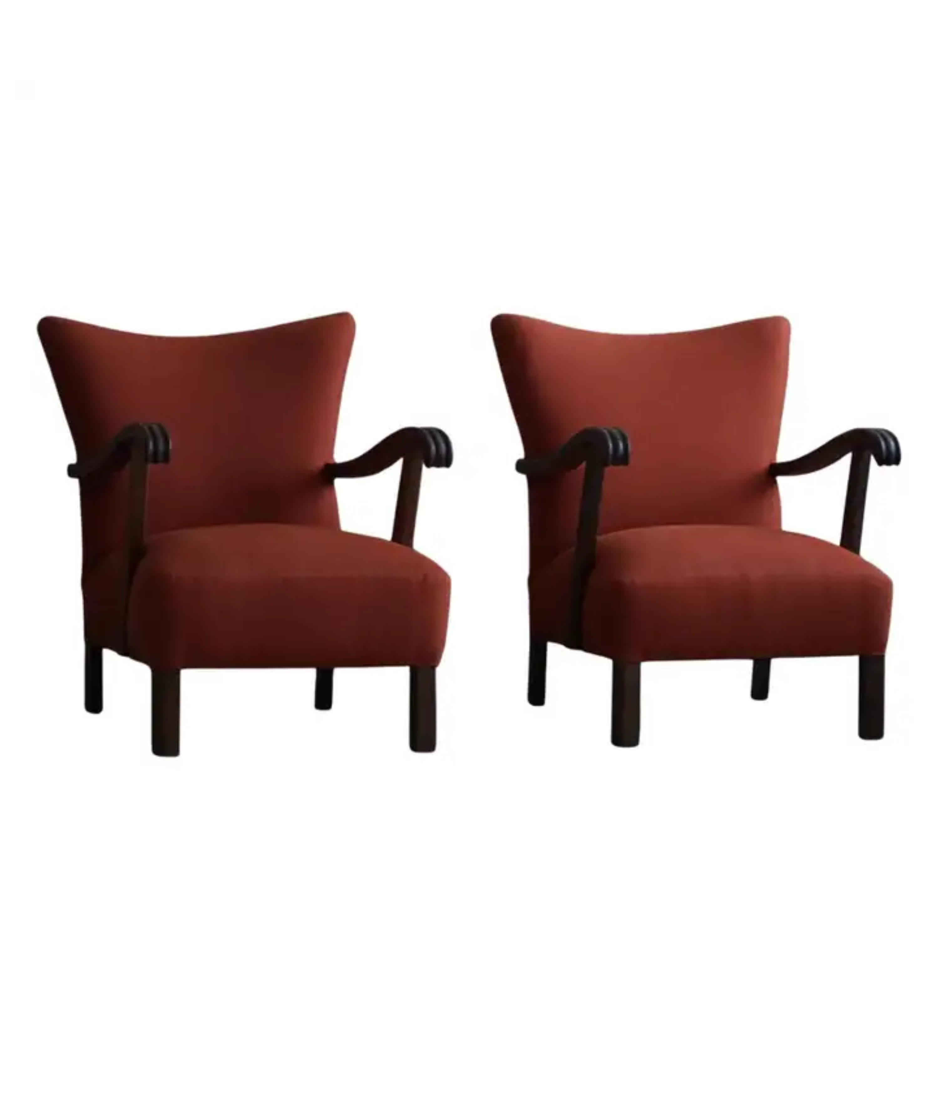 Set_of_2_Lounge_Chairs_in_Danish_Mid_Century,_Reupholstered_in_a_Rust_Red_Linen,_1960s