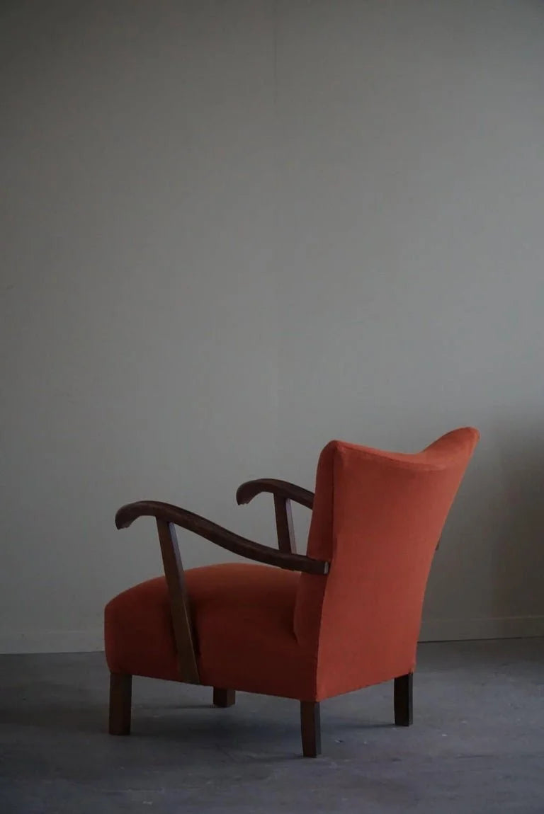 Set_of_2_Lounge_Chairs_in_Danish_Mid_Century,_Reupholstered_in_a_Rust_Red_Linen,_1960s