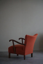 Set_of_2_Lounge_Chairs_in_Danish_Mid_Century,_Reupholstered_in_a_Rust_Red_Linen,_1960s