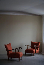 Set_of_2_Lounge_Chairs_in_Danish_Mid_Century,_Reupholstered_in_a_Rust_Red_Linen,_1960s