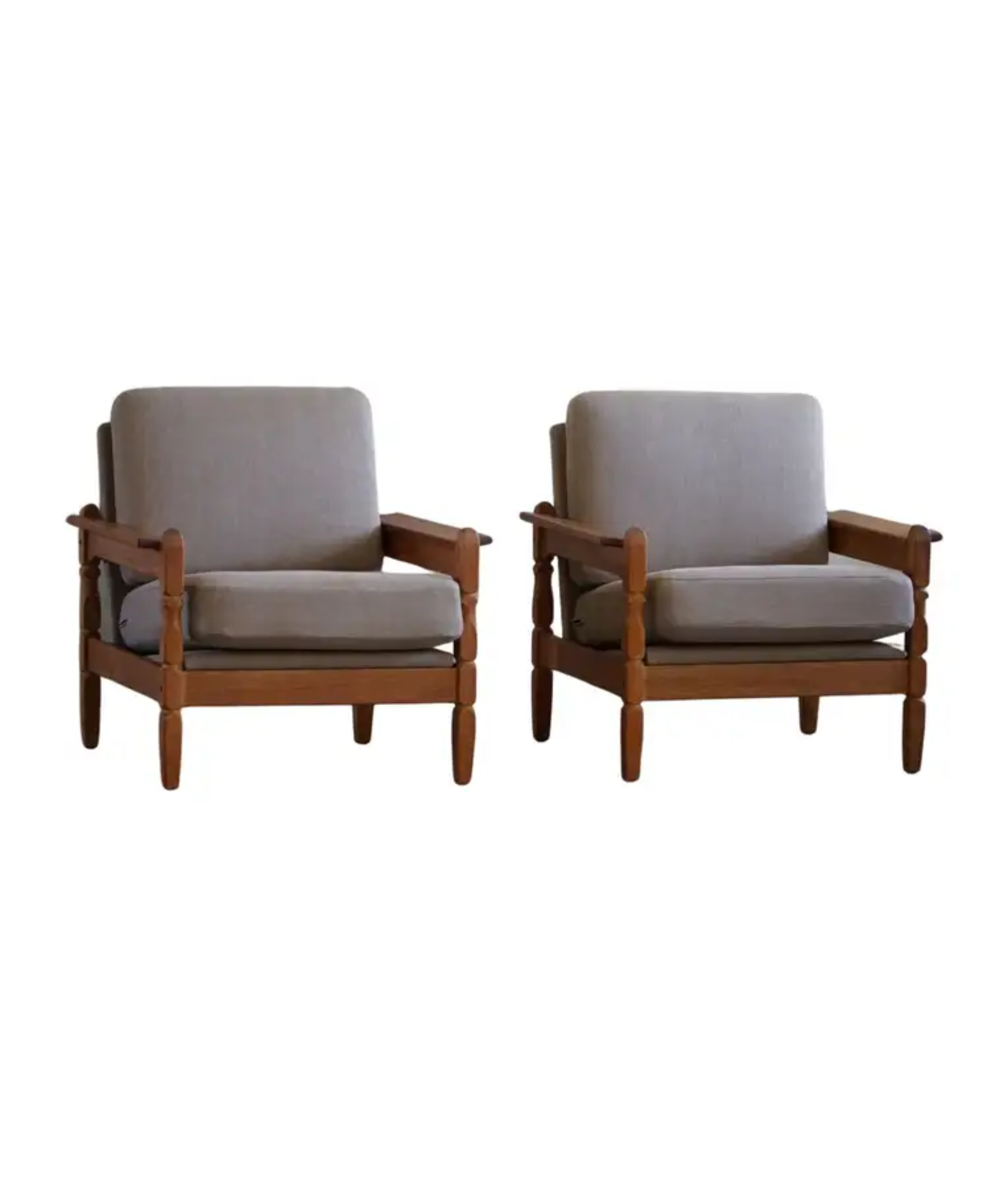 Set_of_2_Lounge_Chairs_in_Oak_&_Linen,_Henning_Kjærnulf,_Danish_Modern,_1960s