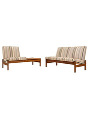 Set_of_2_Modular_Benches_in_Teak_and_Original_Upholstery,_Italy,_1960s