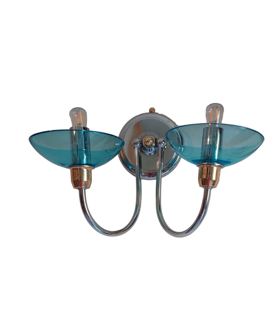 Set_of_2_Murano_Glass_Wall_Sconces_with_Chrome_and_Gold_Details,_Italy_1970s