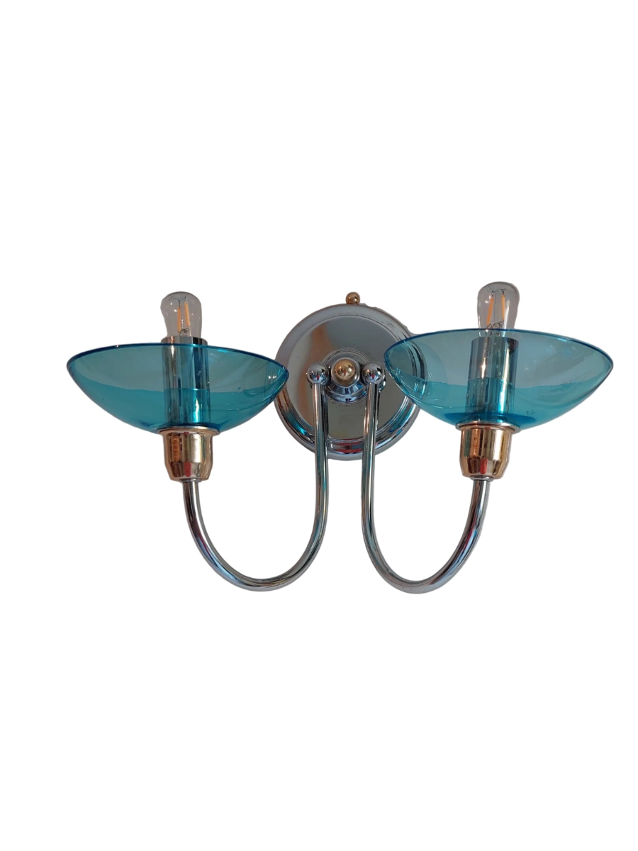 Set_of_2_Murano_Glass_Wall_Sconces_with_Chrome_and_Gold_Details,_Italy_1970s