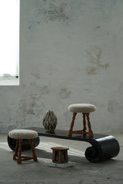Set_of_2_Oak_Tripod_Stools_in_Danish_Modern,_Seats_in_Shearling_Lambswool,_1950s