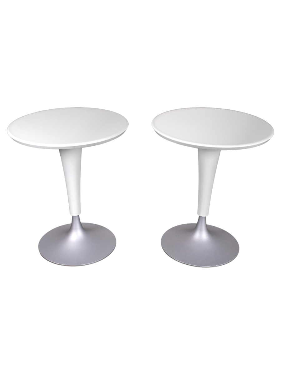 Set_of_2_Outdoor_Tulip_Bar_Table_by_Philippe_Starck_for_Driade,_White_Round_Table
