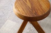 Set_of_2_Pierre_Chapo_S31_Stools_in_Solid_Elm,_France_1974