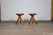 Set_of_2_Pierre_Chapo_S31_Stools_in_Solid_Elm,_France_1974
