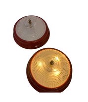 Set_of_2_Red_Vintage_Glass_Flush_Mount_or_Wall_Lights_with_Brass_Details,_Italy