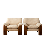 Set_of_2_Sapporo_Lounge_Chairs_by_Mario_Marenco_for_Mobil_Girgi,_Walnut_&_Cream_Upholstery,_Italy,_1970s