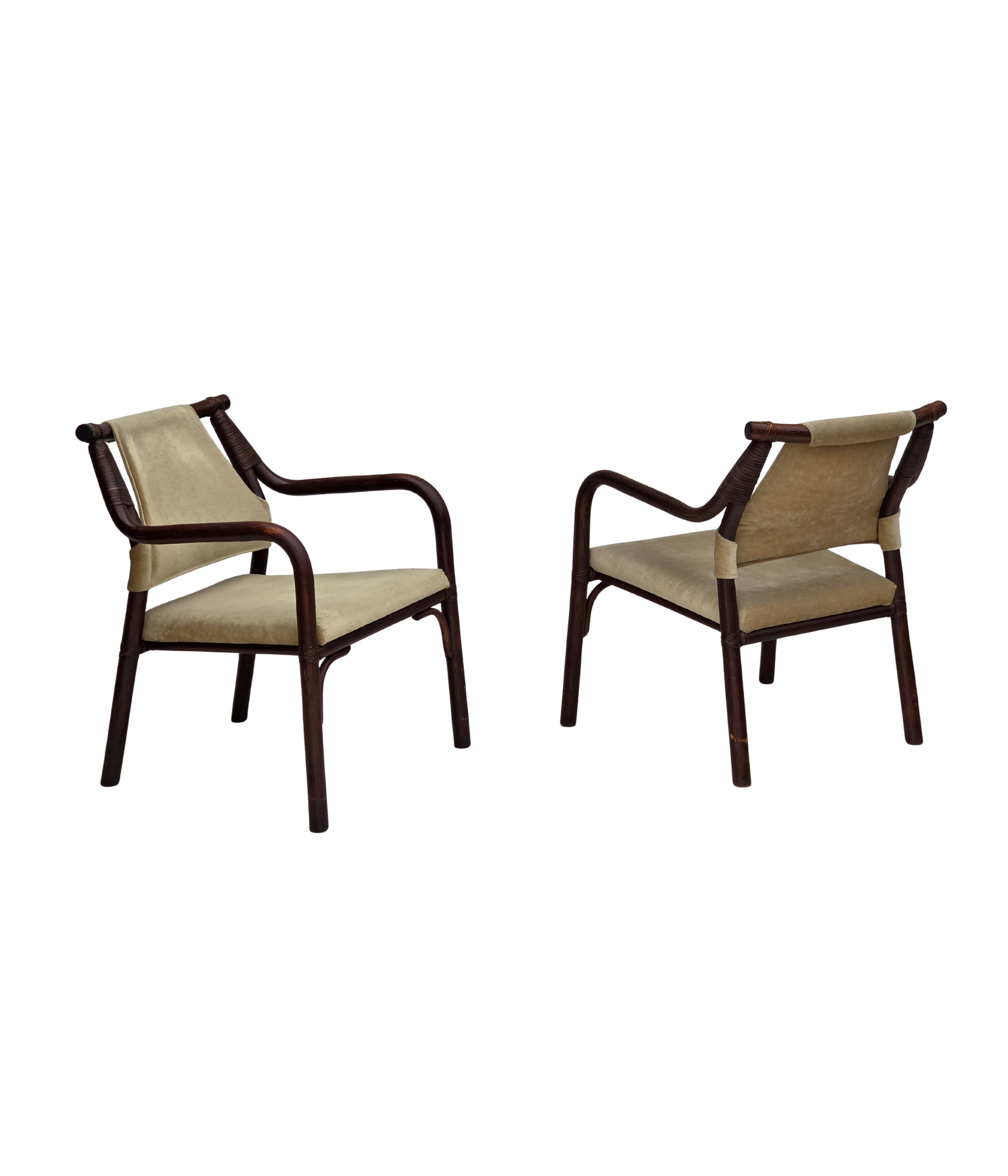 Set_of_2_Scandinavian_Bamboo_Lounge_Chairs_in_Green_Velour,_Denmark,_1980s