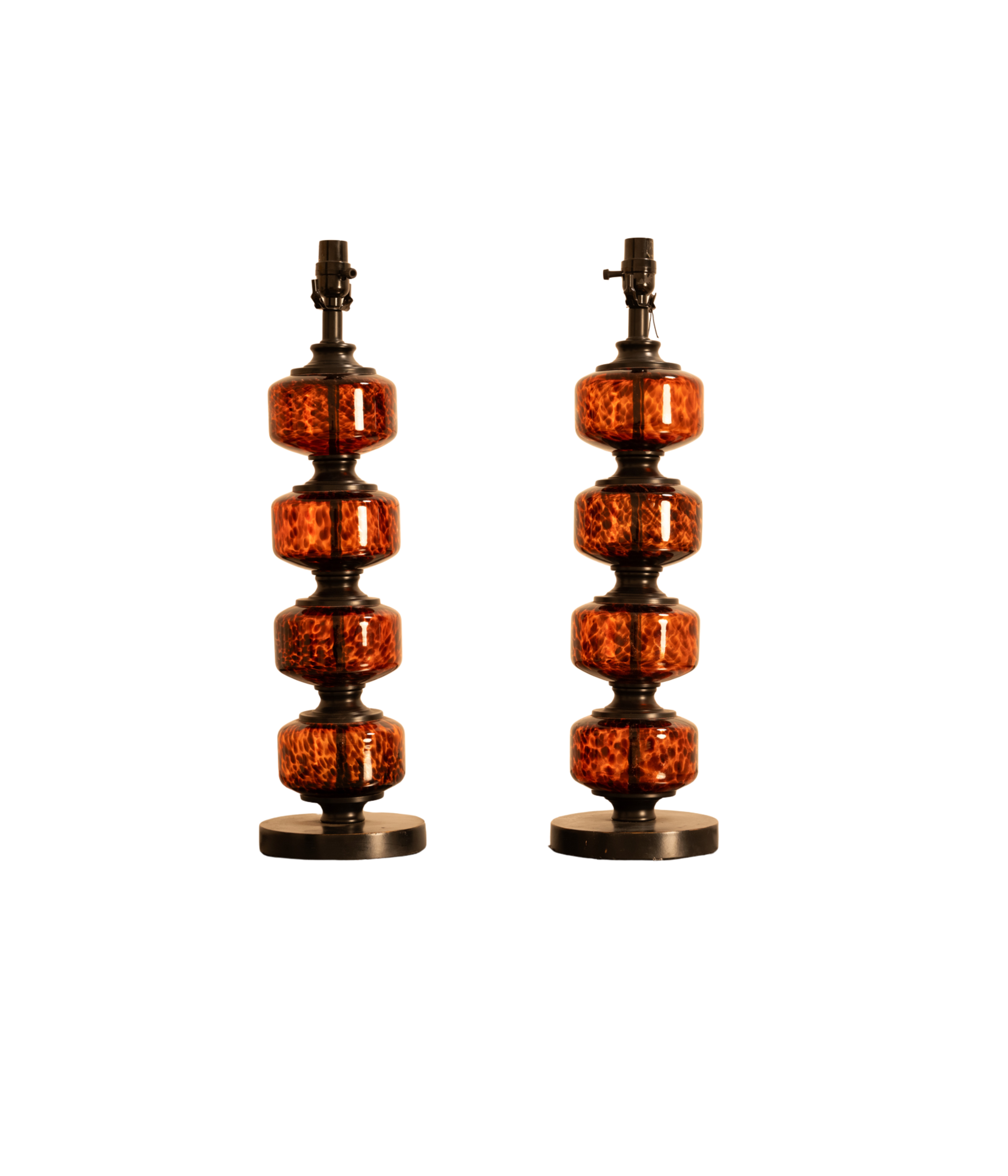 Set_of_2_Speckled_Glass_Table_Lamps_with_Leopard_Pattern,_USA_20th_Century