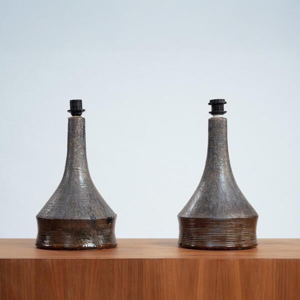 Set_of_2_Studio_pottery_lamps_in_gray_bleu_and_brown_by_Bo_Borgstrom,_Sweden_1970s