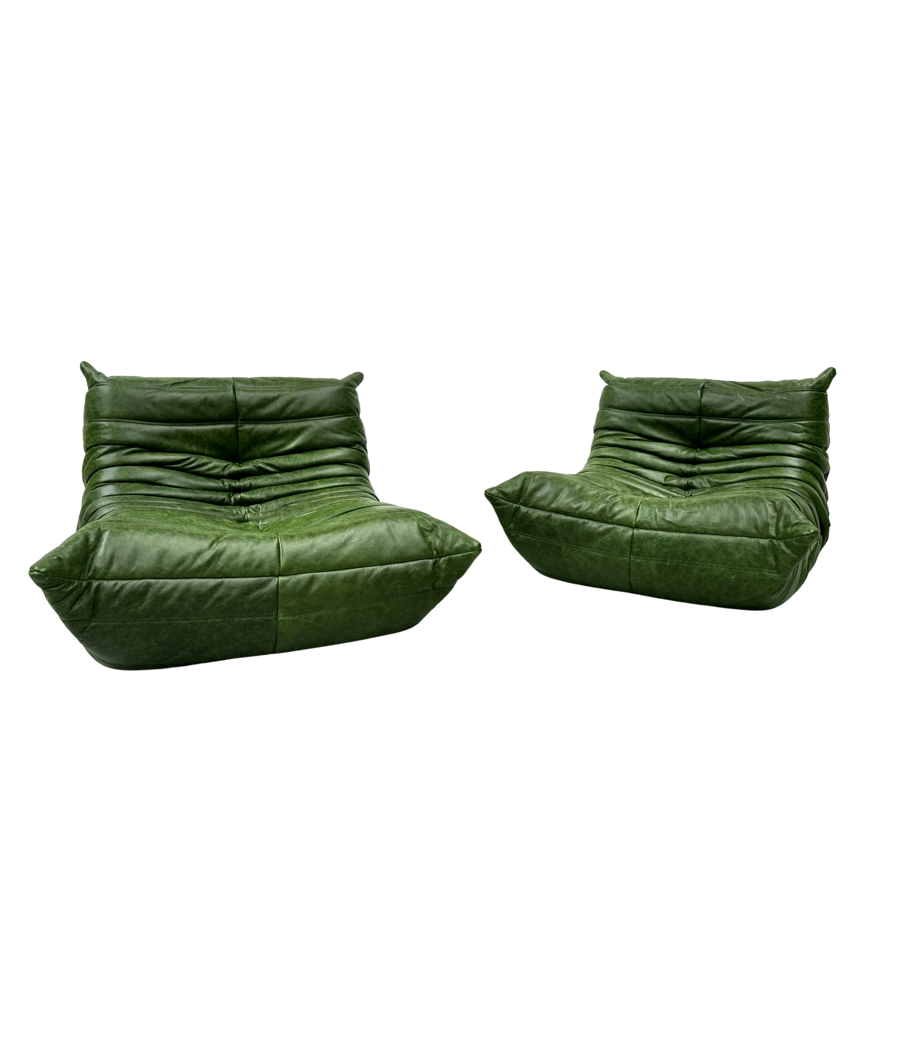 Set_of_2_Togo-Style_Lounge_Chairs_in_Green_Leather,_Attributed_to_Michel_Ducaroy_for_Ligne_Roset
