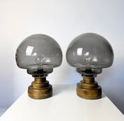 Set_of_2_Italian_Smoked_Seeded_Glass_Table_Lamps_on_Wooden_Base,_1970s