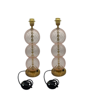 Set_of_2_Vintage_Table_Lamps_in_Pink-Tinted_Textured_Glass_and_Brass,_Italy