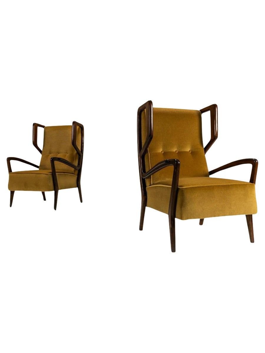 Set_of_2_Wingback_Armchairs_In_Poplar_And_Mohair_By_Orlando_Orlandi,_Italy_1950's