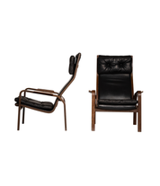 Set_of_2_Yngve_Ekström_Lounge_Chairs_in_Wengé_Wood_and_Black_Leather_for_Swedese,_Sweden_1970s